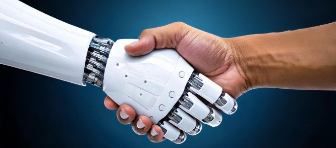 AI and Human Handshake